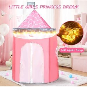 NWT Princess Castle Pop Up Portable Playhouse for Indoor / Outdoor Use. W/Led